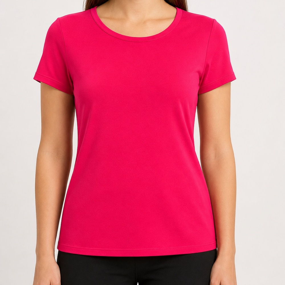 Joseph Ribkoff Hot Pink Short Sleeve Crewneck Tee